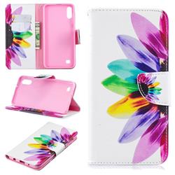 Seven-color Flowers Leather Wallet Case for Samsung Galaxy A10