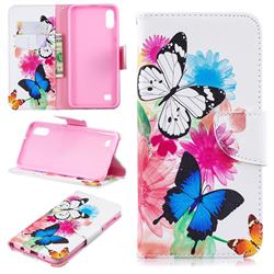 Vivid Flying Butterflies Leather Wallet Case for Samsung Galaxy A10