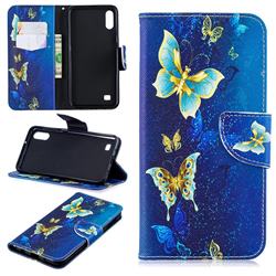 Golden Butterflies Leather Wallet Case for Samsung Galaxy A10