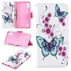 Peach Butterflies Leather Wallet Case for Samsung Galaxy A10