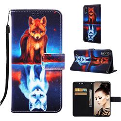Water Fox Matte Leather Wallet Phone Case for Samsung Galaxy A10