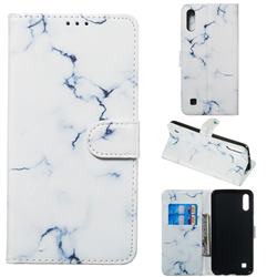 Soft White Marble PU Leather Wallet Case for Samsung Galaxy A10