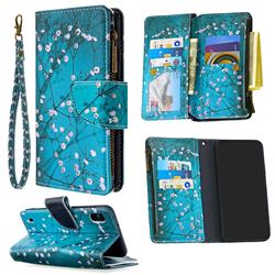 Blue Plum Binfen Color BF03 Retro Zipper Leather Wallet Phone Case for Samsung Galaxy A10