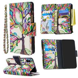 The Tree of Life Binfen Color BF03 Retro Zipper Leather Wallet Phone Case for Samsung Galaxy A10