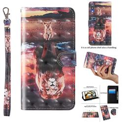 Fantasy Lion 3D Painted Leather Wallet Case for Samsung Galaxy A10