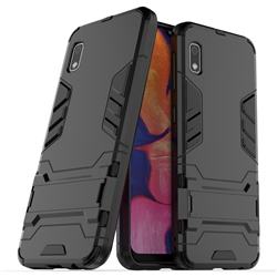Armor Premium Tactical Grip Kickstand Shockproof Dual Layer Rugged Hard Cover for Samsung Galaxy A10e - Black
