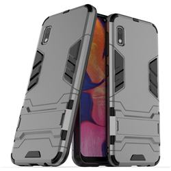 Armor Premium Tactical Grip Kickstand Shockproof Dual Layer Rugged Hard Cover for Samsung Galaxy A10e - Gray