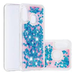 Dynamic Liquid Glitter Quicksand Sequins TPU Phone Case for Samsung Galaxy A10e - Blue