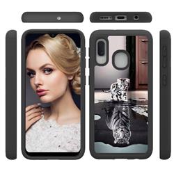 Cat and Tiger Shock Absorbing Hybrid Defender Rugged Phone Case Cover for Samsung Galaxy A10e