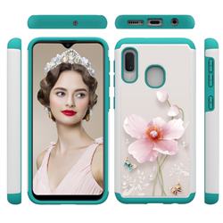 Pearl Flower Shock Absorbing Hybrid Defender Rugged Phone Case Cover for Samsung Galaxy A10e