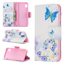 Butterflies Flowers Leather Wallet Case for Samsung Galaxy A10e