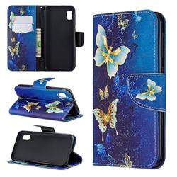 Golden Butterflies Leather Wallet Case for Samsung Galaxy A10e