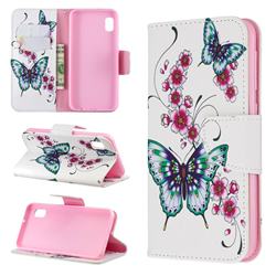 Peach Butterflies Leather Wallet Case for Samsung Galaxy A10e