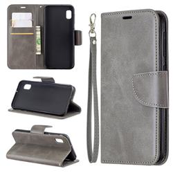 Classic Sheepskin PU Leather Phone Wallet Case for Samsung Galaxy A10e - Gray
