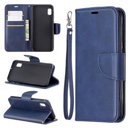 Classic Sheepskin PU Leather Phone Wallet Case for Samsung Galaxy A10e - Blue