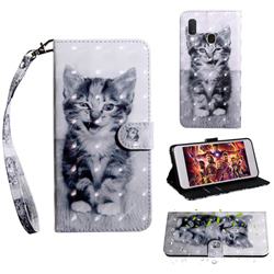 Smiley Cat 3D Painted Leather Wallet Case for Samsung Galaxy A10e
