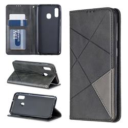 Prismatic Slim Magnetic Sucking Stitching Wallet Flip Cover for Samsung Galaxy A10e - Black