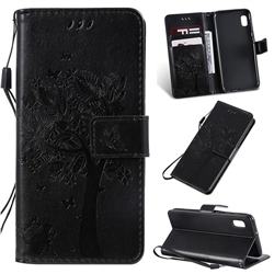 Embossing Butterfly Tree Leather Wallet Case for Samsung Galaxy A10e - Black