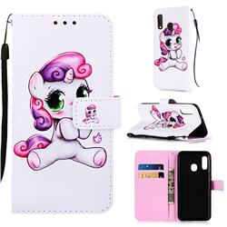Playful Pony Matte Leather Wallet Phone Case for Samsung Galaxy A10e