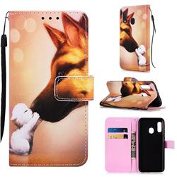 Hound Kiss Matte Leather Wallet Phone Case for Samsung Galaxy A10e