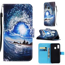 Waves and Sun Matte Leather Wallet Phone Case for Samsung Galaxy A10e