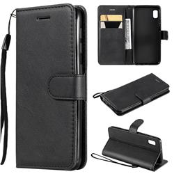 Retro Greek Classic Smooth PU Leather Wallet Phone Case for Samsung Galaxy A10e - Black
