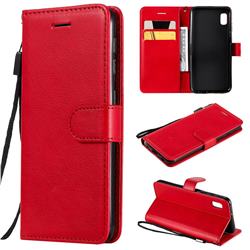 Retro Greek Classic Smooth PU Leather Wallet Phone Case for Samsung Galaxy A10e - Red