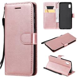 Retro Greek Classic Smooth PU Leather Wallet Phone Case for Samsung Galaxy A10e - Rose Gold