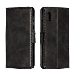 Retro Classic Calf Pattern Leather Wallet Phone Case for Samsung Galaxy A10e - Black