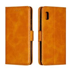 Retro Classic Calf Pattern Leather Wallet Phone Case for Samsung Galaxy A10e - Yellow