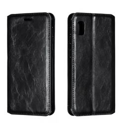 Retro Slim Magnetic Crazy Horse PU Leather Wallet Case for Samsung Galaxy A10e - Black