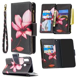 Lotus Flower Binfen Color BF03 Retro Zipper Leather Wallet Phone Case for Samsung Galaxy A10e
