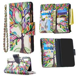 The Tree of Life Binfen Color BF03 Retro Zipper Leather Wallet Phone Case for Samsung Galaxy A10e