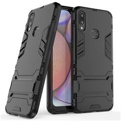Armor Premium Tactical Grip Kickstand Shockproof Dual Layer Rugged Hard Cover for Samsung Galaxy A10s - Black