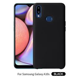 Howmak Slim Liquid Silicone Rubber Shockproof Phone Case Cover for Samsung Galaxy A10s - Black
