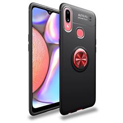 Auto Focus Invisible Ring Holder Soft Phone Case for Samsung Galaxy A10s - Black Red