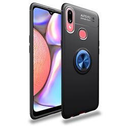 Auto Focus Invisible Ring Holder Soft Phone Case for Samsung Galaxy A10s - Black Blue