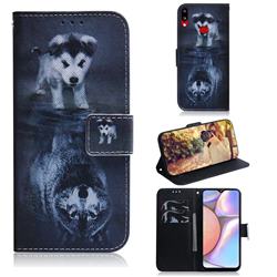 Wolf and Dog PU Leather Wallet Case for Samsung Galaxy A10s