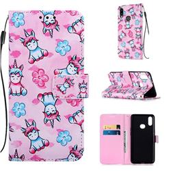 Unicorn and Flowers Matte Leather Wallet Phone Case for Samsung Galaxy A10s