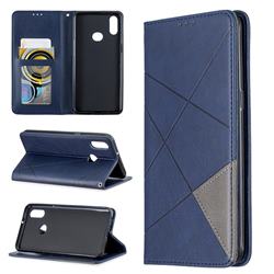 Prismatic Slim Magnetic Sucking Stitching Wallet Flip Cover for Samsung Galaxy A10s - Blue