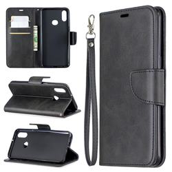 Classic Sheepskin PU Leather Phone Wallet Case for Samsung Galaxy A10s - Black