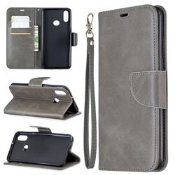Classic Sheepskin PU Leather Phone Wallet Case for Samsung Galaxy A10s - Gray
