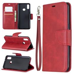 Classic Sheepskin PU Leather Phone Wallet Case for Samsung Galaxy A10s - Red