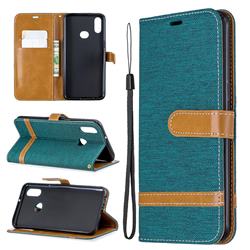 Jeans Cowboy Denim Leather Wallet Case for Samsung Galaxy A10s - Green