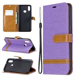 Jeans Cowboy Denim Leather Wallet Case for Samsung Galaxy A10s - Purple