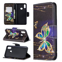 Golden Shining Butterfly Leather Wallet Case for Samsung Galaxy A10s