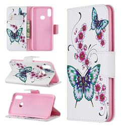 Peach Butterflies Leather Wallet Case for Samsung Galaxy A10s