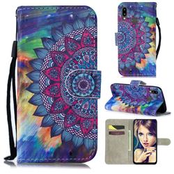Oil Painting Mandala 3D Painted Leather Wallet Phone Case for Samsung Galaxy A10s