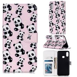 Cute Panda 3D Relief Oil PU Leather Wallet Case for Samsung Galaxy A10s