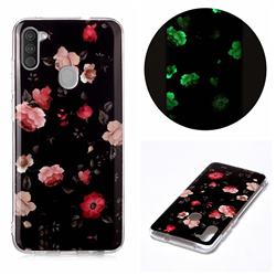 Rose Flower Noctilucent Soft TPU Back Cover for Samsung Galaxy A11